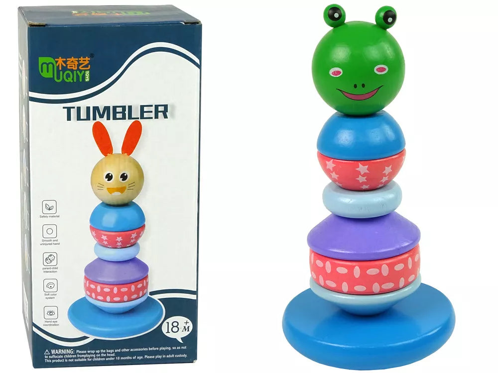 Medinė varlės formos piramidės bokštas