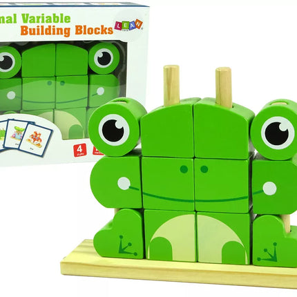 Medinės varlės formos kaladėlės