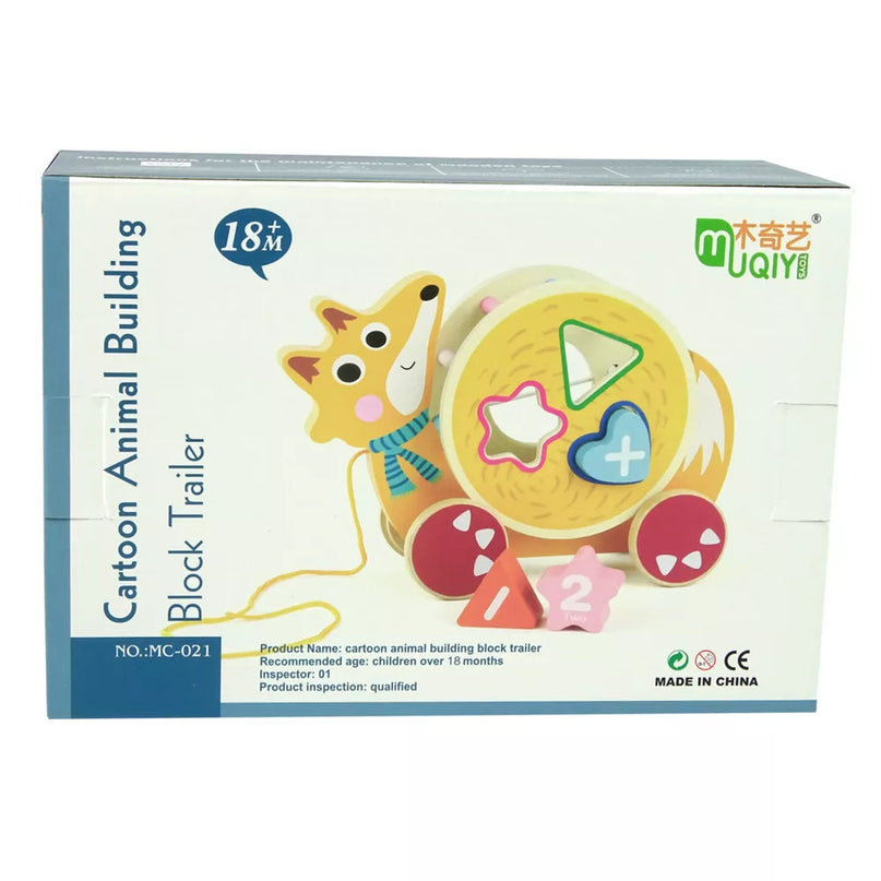 Medinis lapės formos kaladėlių rūšiuoklė