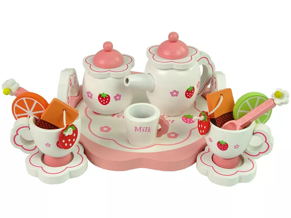 Medinis rožinis arbatos rinkinys