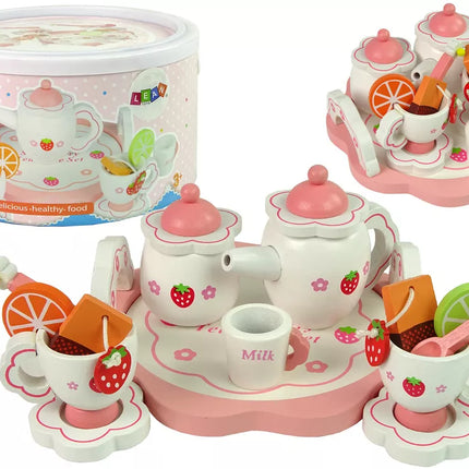 Medinis rožinis arbatos rinkinys