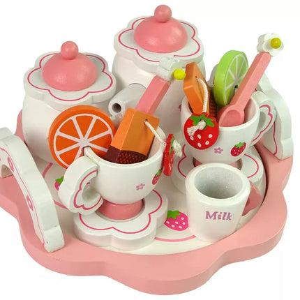 Medinis rožinis arbatos rinkinys