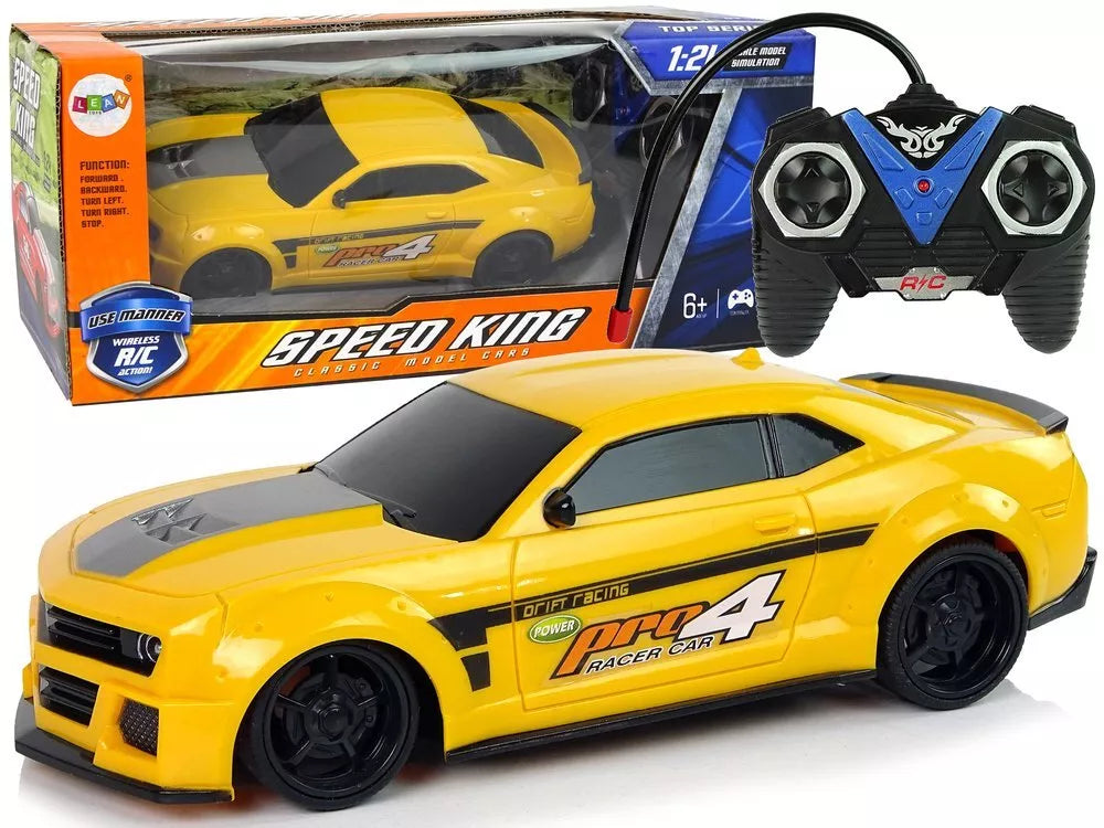 Nuotoliniu būdu valdomas sportinis automobilis 1:24 geltonas