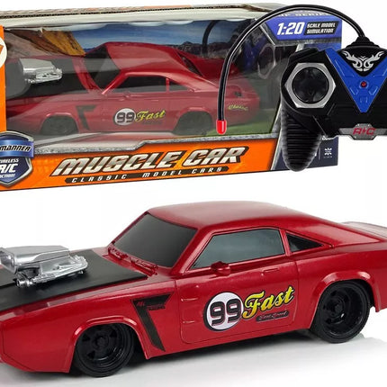Nuotoliniu būdu valdomas sportinis automobilis 1:20 – raudonas lenktyninis modelis „Pilot 99“