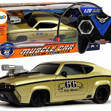 Nuotoliniu būdu valdomas sportinis automobilis 1:20 – auksinis klasikinis modelis „Pilot GT 66“