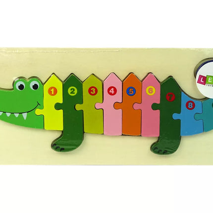 Medinė krokodilo dėlionė