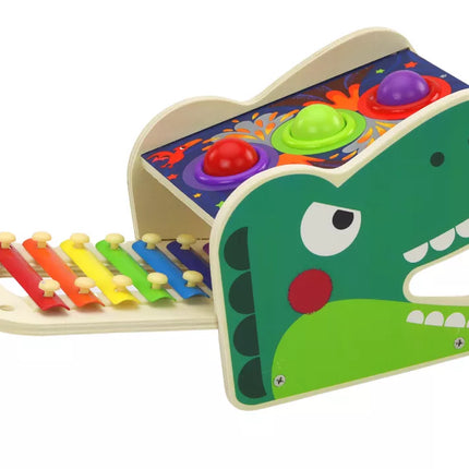 Medinis dinozauro formos ksilofonas