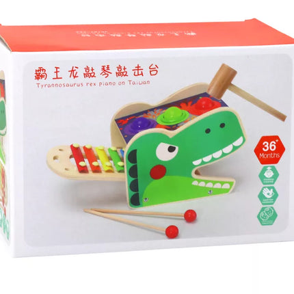 Medinis dinozauro formos ksilofonas