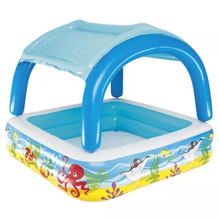 Bestway pripučiamas vaikiškas baseinas su stogeliu 140 × 140 × 114 cm