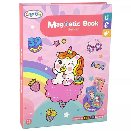 Magnetinė vienaragio dėlionė knygos formoje
