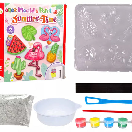 Kūrybinis gipsinių magnetukų rinkinys „Holiday Flamingo & Watermelon“