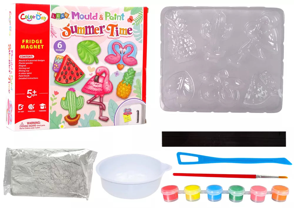 Kūrybinis gipsinių magnetukų rinkinys „Holiday Flamingo & Watermelon“