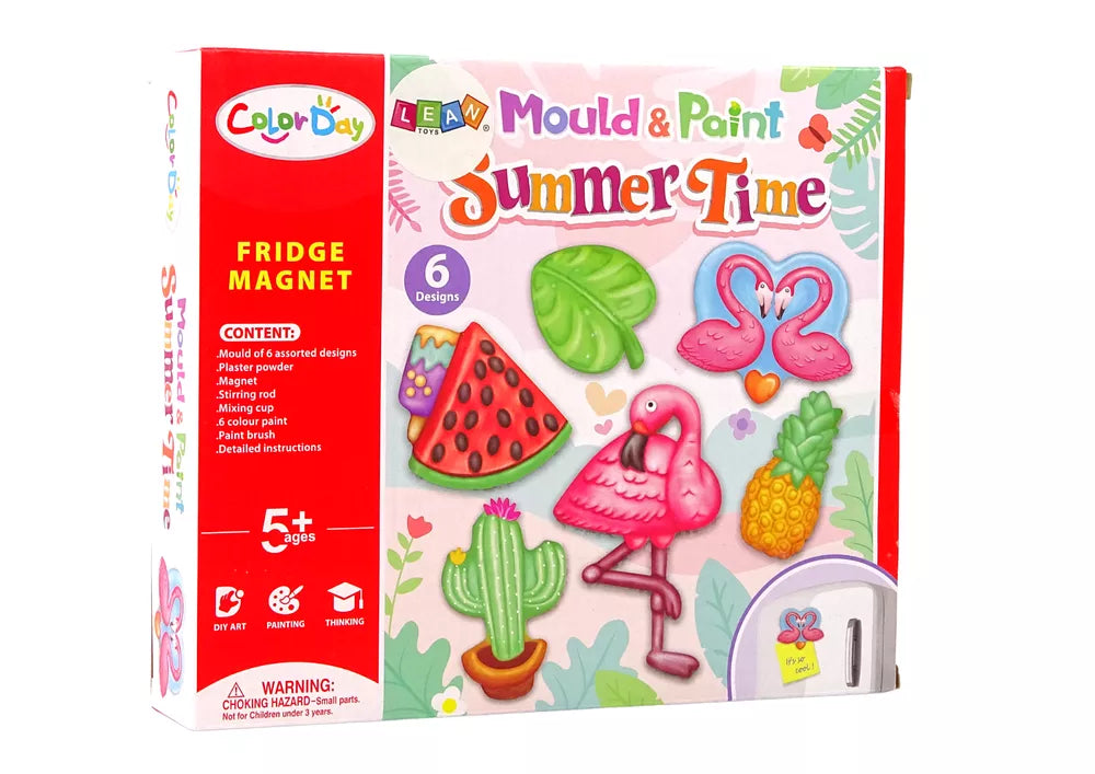 Kūrybinis gipsinių magnetukų rinkinys „Holiday Flamingo & Watermelon“