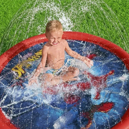 Pripučiama vandens žaidimų paklotė su fontanu Spider-Man