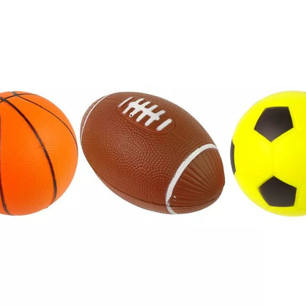 Minkštų sporto kamuolių rinkinys 3in1 – futbolas, krepšinis, beisbolas