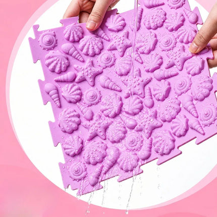 12 dalių silikoninės sensorinės dėlionės kilimėlis