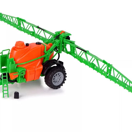 Akumuliatorinis žalias traktorius su purkštuvu