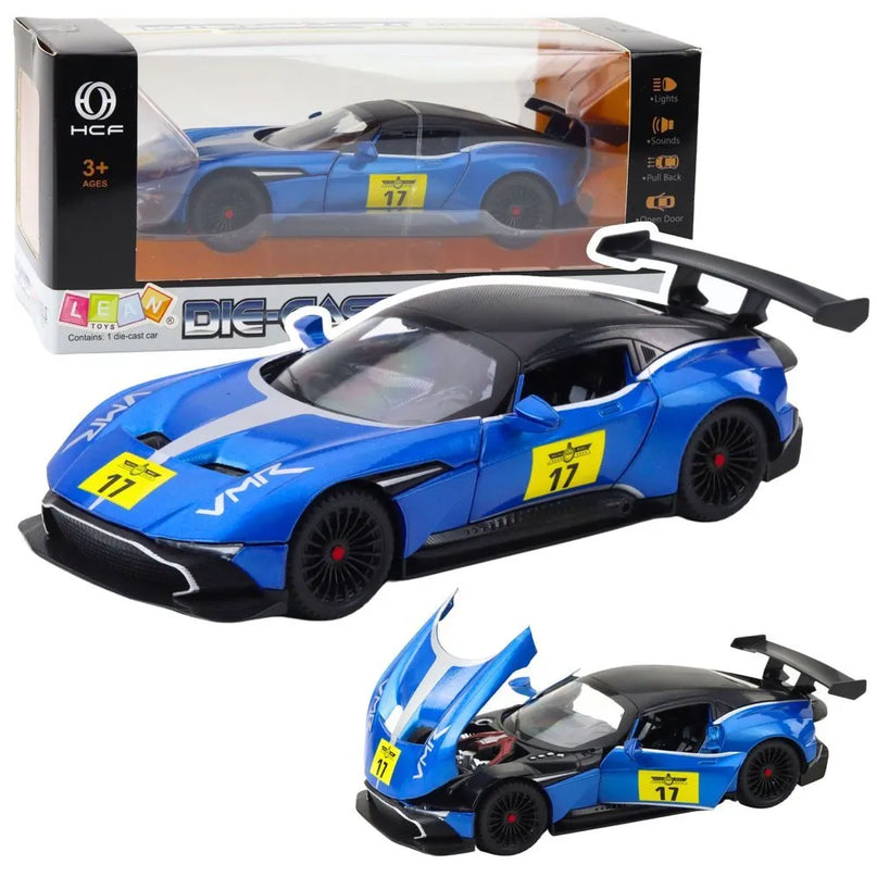 1:22 metalinis sportinis automobilis mėlynas