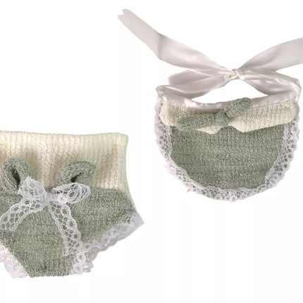 „Sweet Baby“ lėlė su megztuku ir kepuryte – žalia, 30 cm