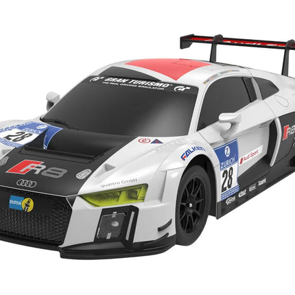 1:24 R/C Audi R8 LMS – balta ir juoda, atsidarančios durelės