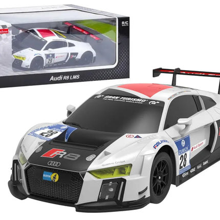 1:24 R/C Audi R8 LMS – balta ir juoda, atsidarančios durelės