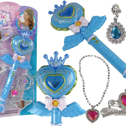Magical Fairy Tale Princesses Set – interaktyvi burtų lazdelė su projektoriumi + papuošalai