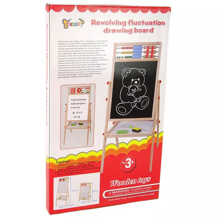 Medinė edukacinė 2in1 lenta: magnetinė + kreidinė su priedais
