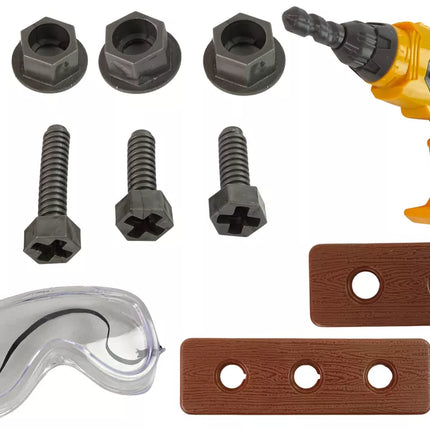 Didelis DIY rinkinys – įrankių komplektas + baterinis grąžtas