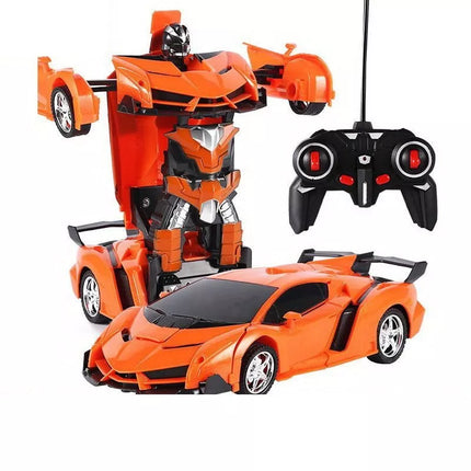 Nuotoliniu būdu valdomas Auto Robot Transformer 2in1 – oranžinis