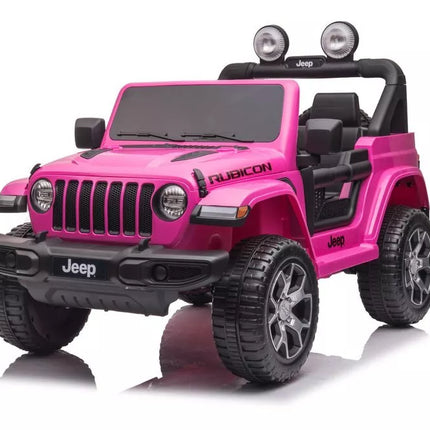Elektrinis vaikiškas automobilis Jeep Wrangler Rubicon DK-JWR555 rožinės spalvos
