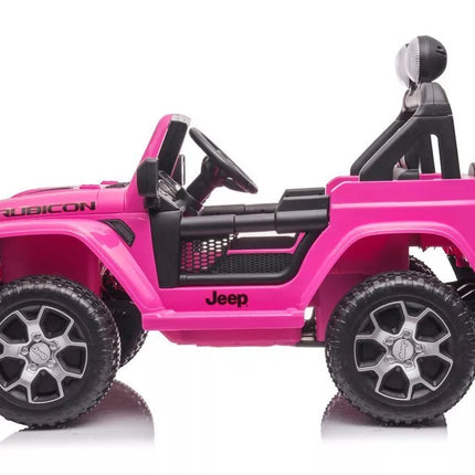 Elektrinis vaikiškas automobilis Jeep Wrangler Rubicon DK-JWR555 rožinės spalvos