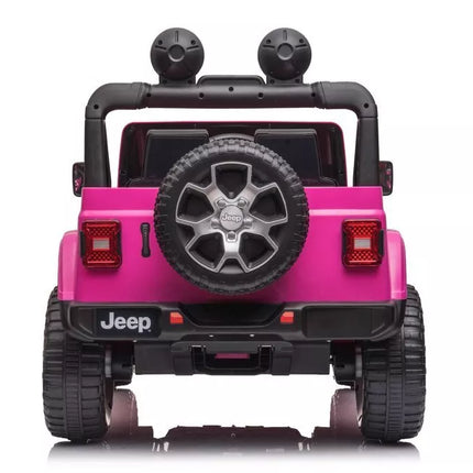 Elektrinis vaikiškas automobilis Jeep Wrangler Rubicon DK-JWR555 rožinės spalvos