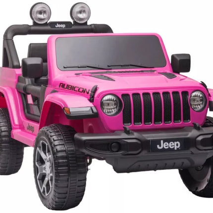 Elektrinis vaikiškas automobilis Jeep Wrangler Rubicon DK-JWR555 rožinės spalvos