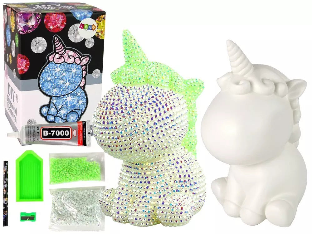 Kūrybinis rinkinys „Unicorn“ su deimantukais – žalias