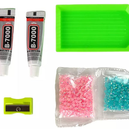 3D kristalų raktų pakabukas Rožinis elniukas