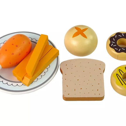 Medinė mikrobangų krosnelė su maisto rinkinuku