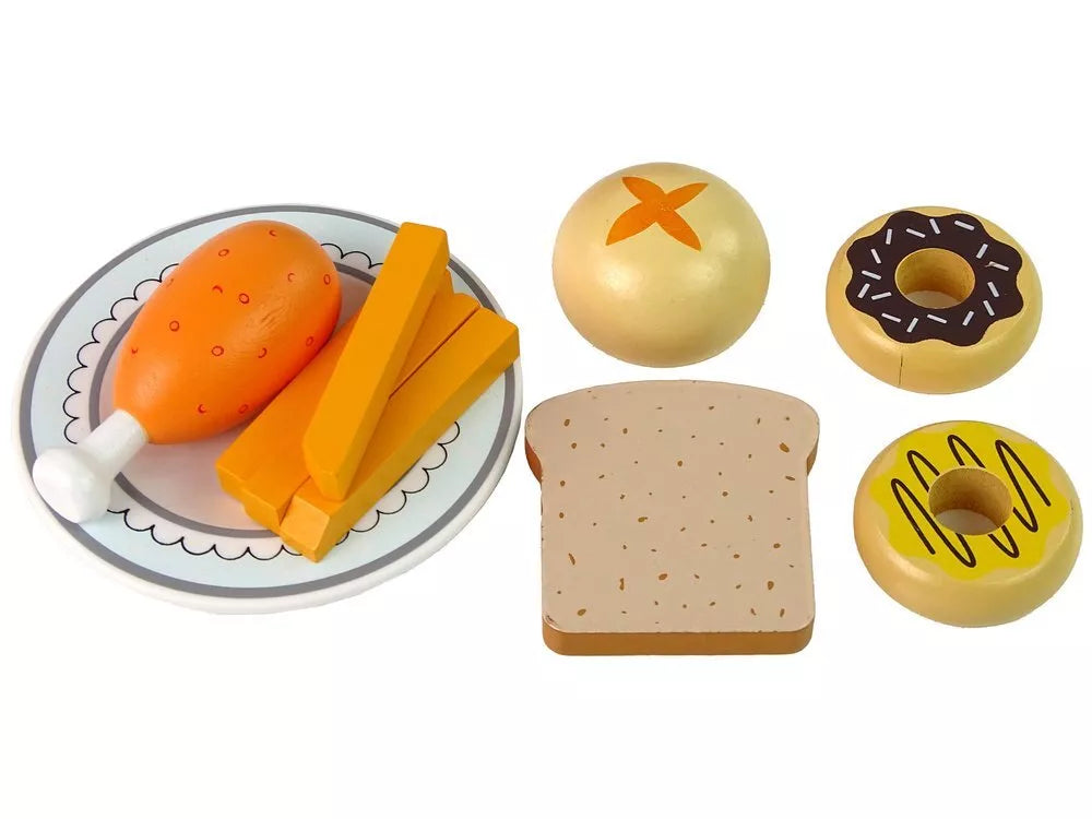Medinė mikrobangų krosnelė su maisto rinkinuku