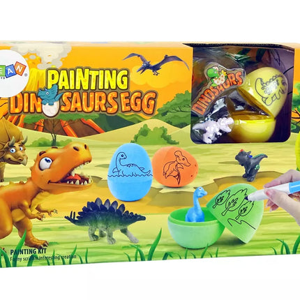 Dinozaurų kiaušinių dažymo rinkinys – kūrybinis DIY rinkinys vaikams