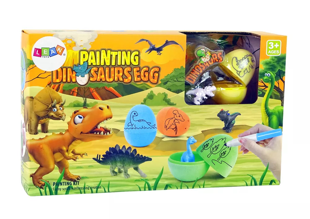 Dinozaurų kiaušinių dažymo rinkinys – kūrybinis DIY rinkinys vaikams
