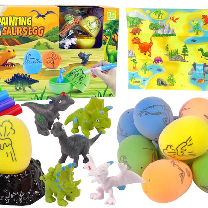 Dinozaurų kiaušinių dažymo rinkinys – kūrybinis DIY rinkinys vaikams
