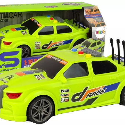 Sportinis žalias automobilis 1:16 su efektais