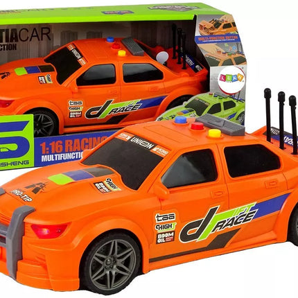 Sportinis oranžinis automobilis 1:16 su efektais