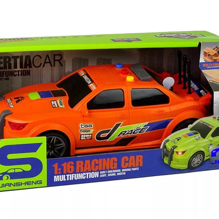 Sportinis oranžinis automobilis 1:16 su efektais