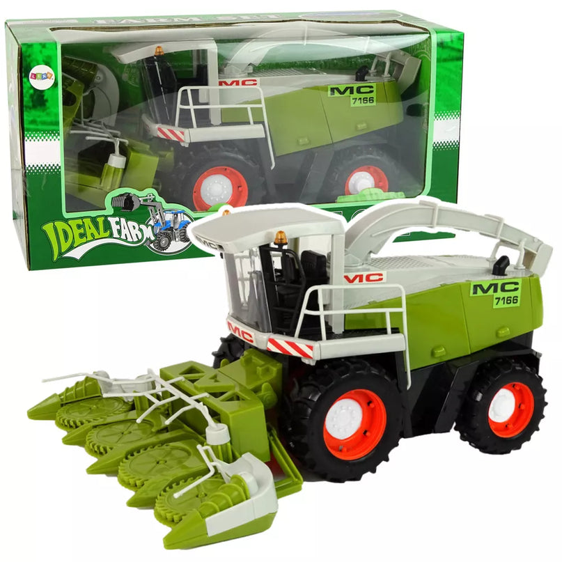 Žalias kombainas su judančiomis dalimis