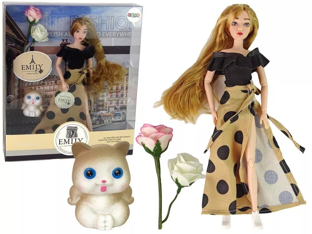 Lėlė emilija su kačiuku 30cm