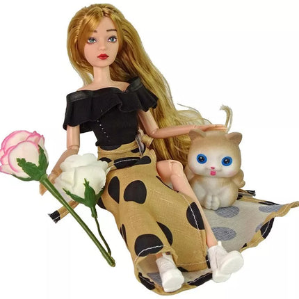 Lėlė emilija su kačiuku 30cm