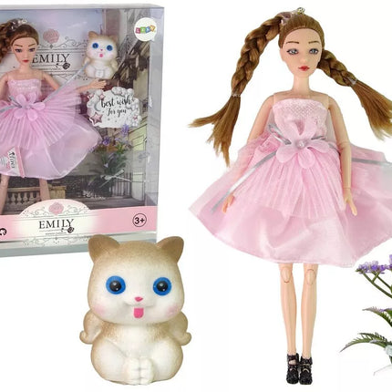 Lėlė emilija su kačiuku 30cm