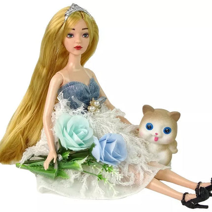 Lėlė emilija su kačiuku 30cm
