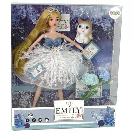 Lėlė emilija su kačiuku 30cm