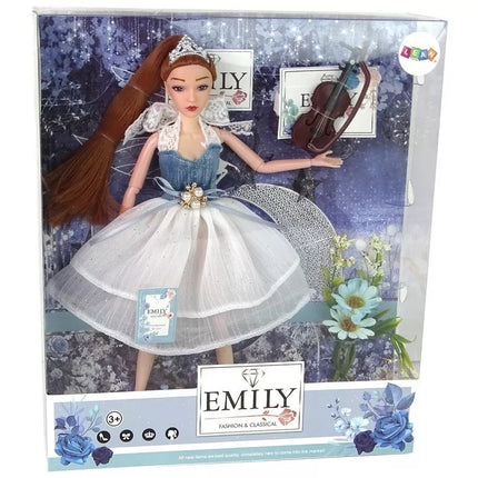 Lėlė Emily su smuiku ir gėlėmis